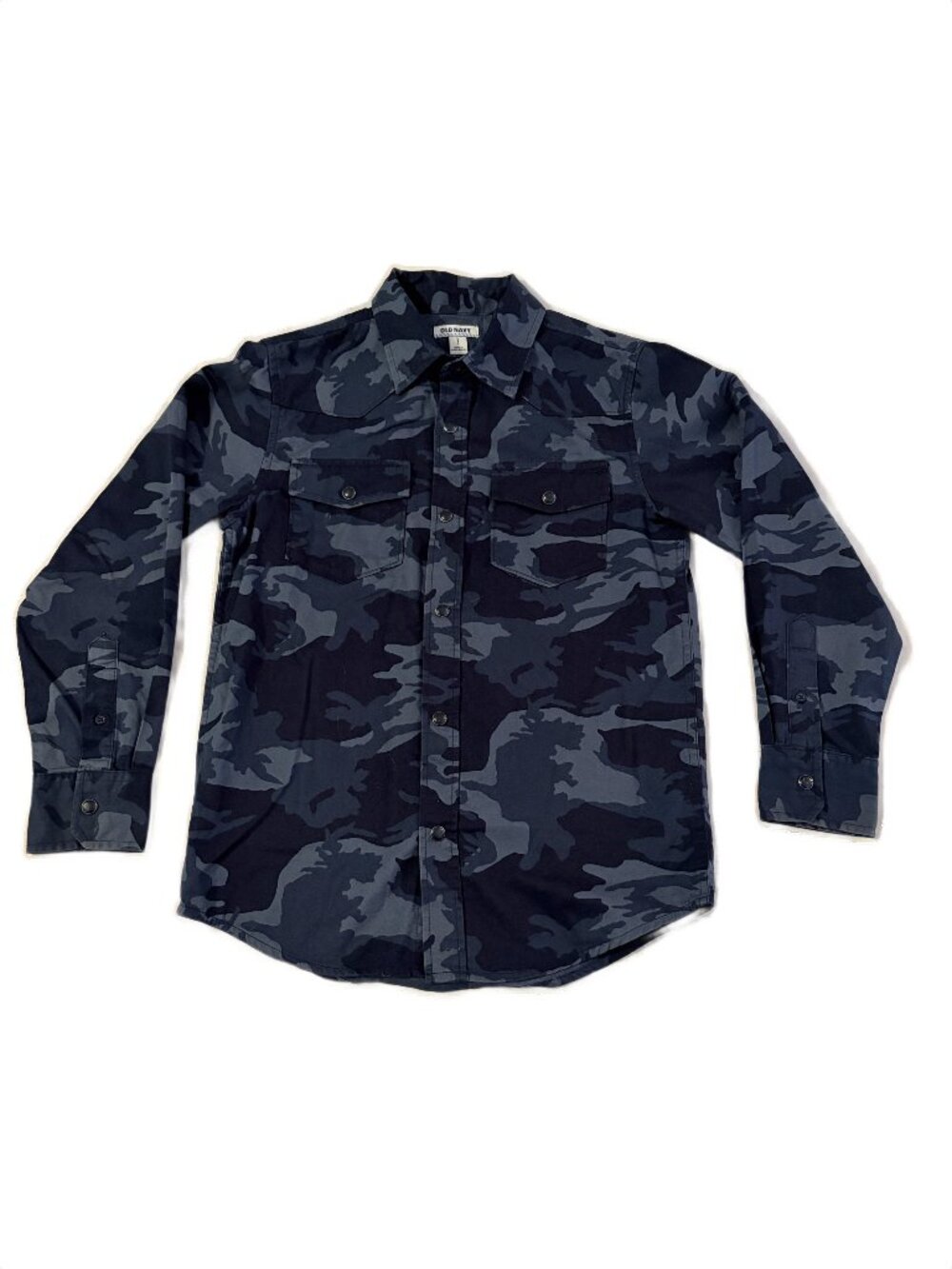 Boys Snap-Down Casual Collared Shirt, Old Navy, Size Large